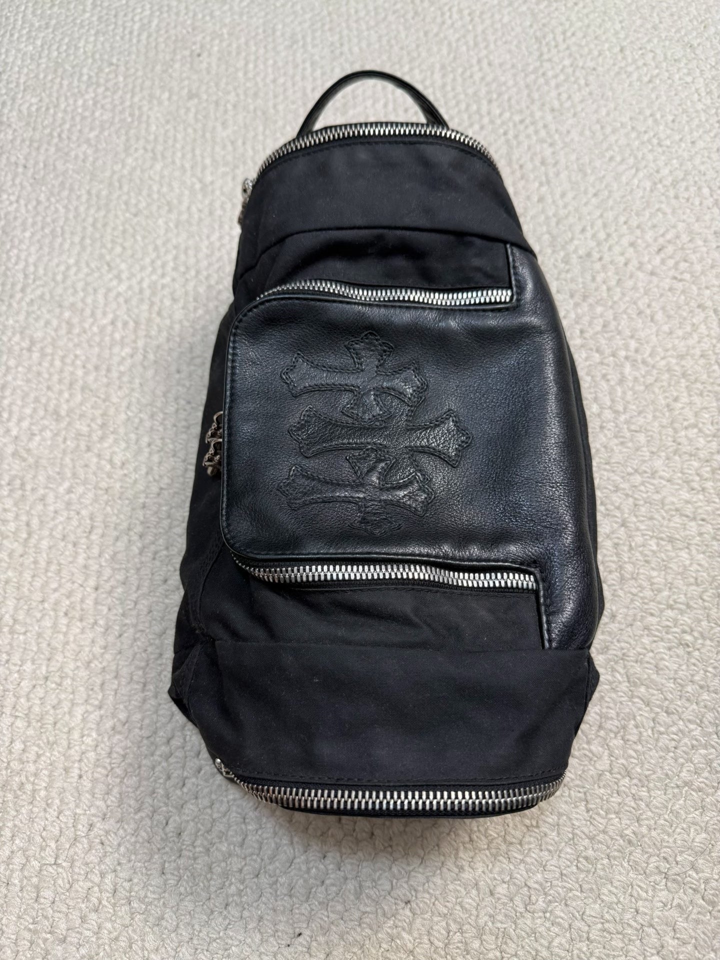 Chrome Hearts Cross Leather Wash Bag