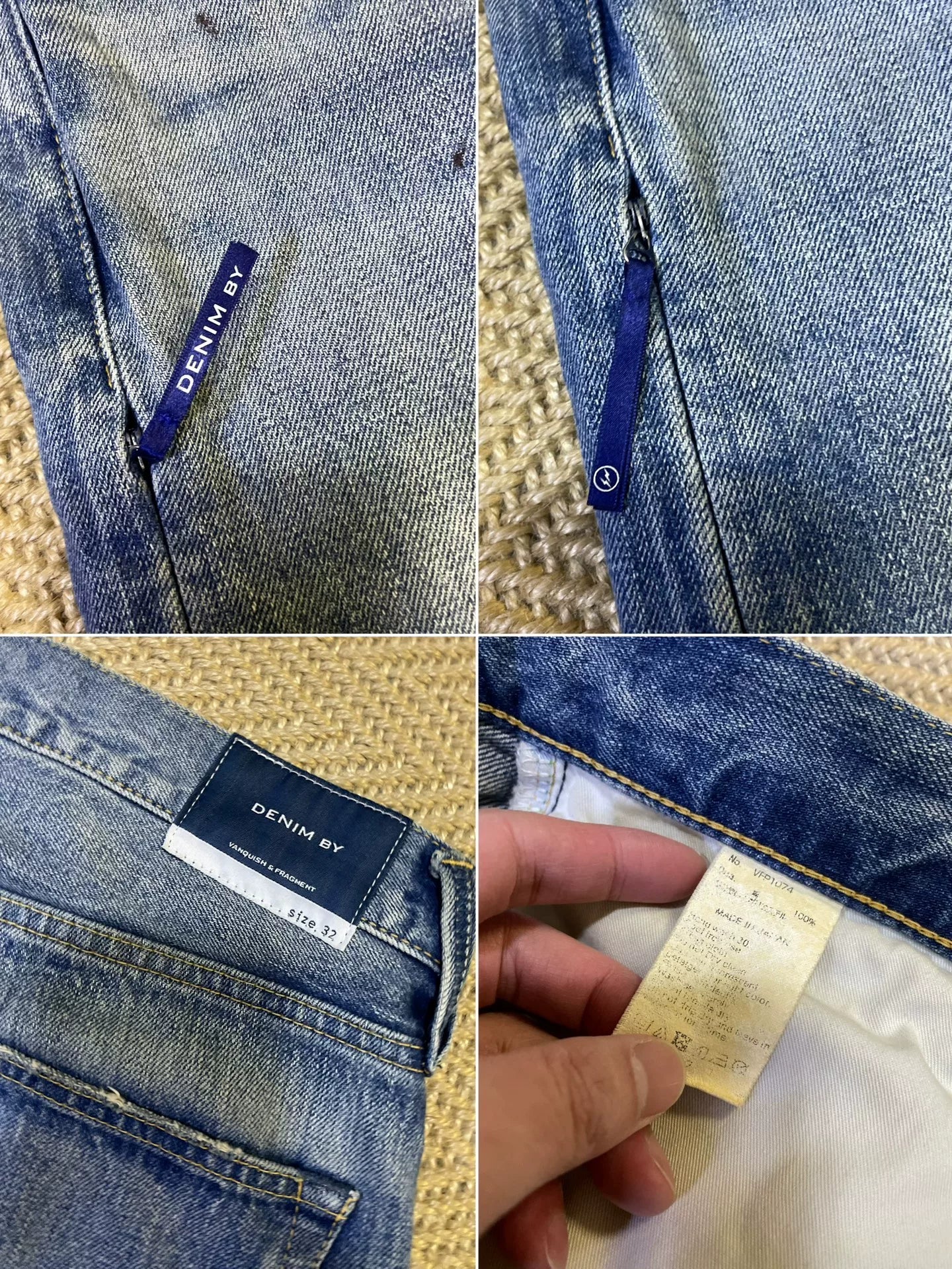 Denim by Vanquish Fragment Distressed Washed Jeans
