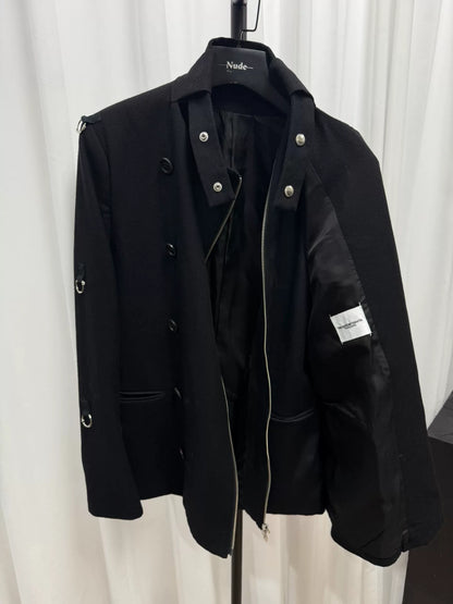 soloist skull ring zip jacket black