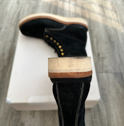 visvim virgil boots in black suede