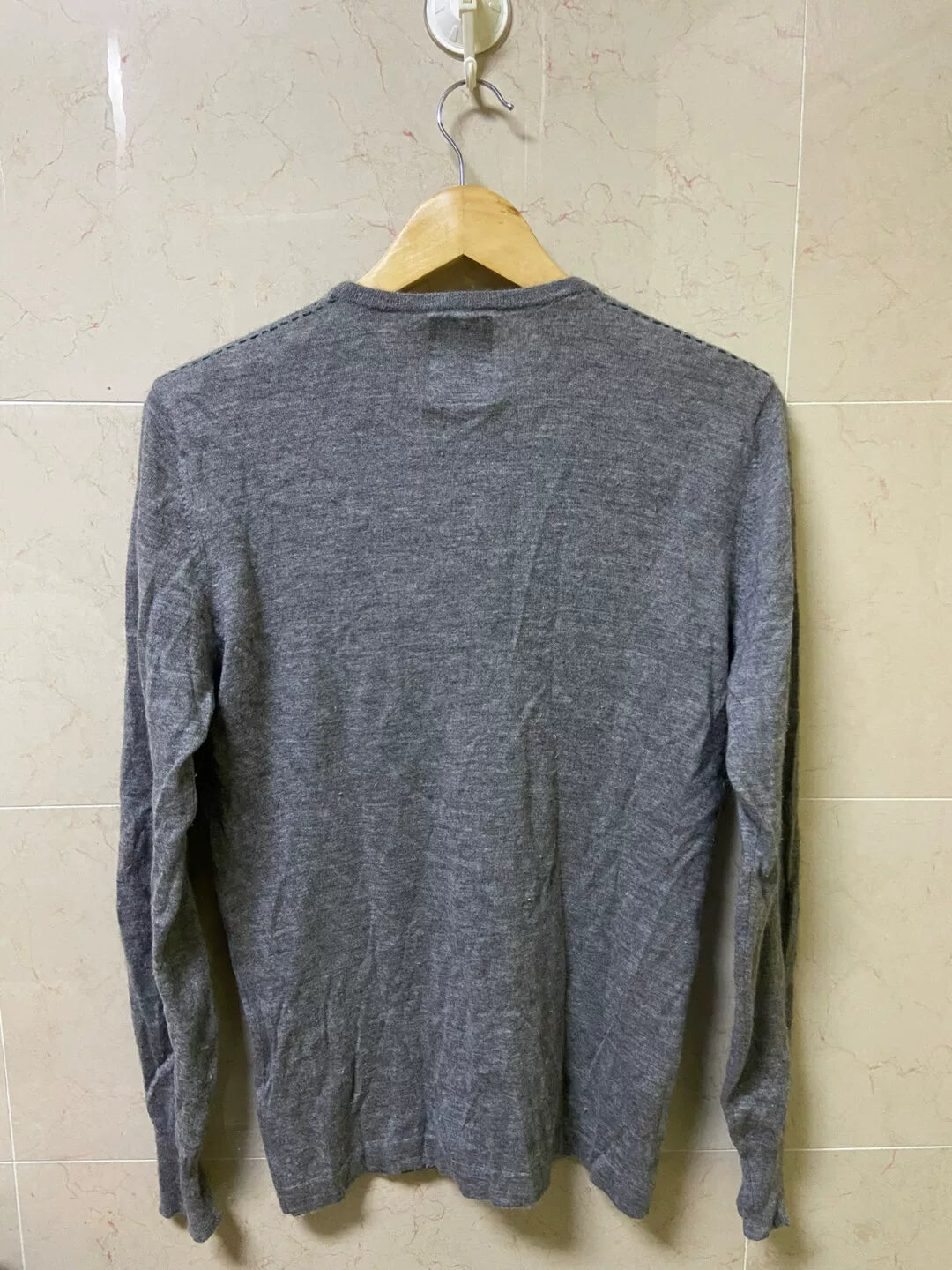 visvim gray crew fisherman cashmere sweater