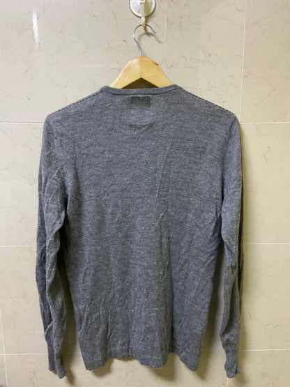 visvim gray crew fisherman cashmere sweater