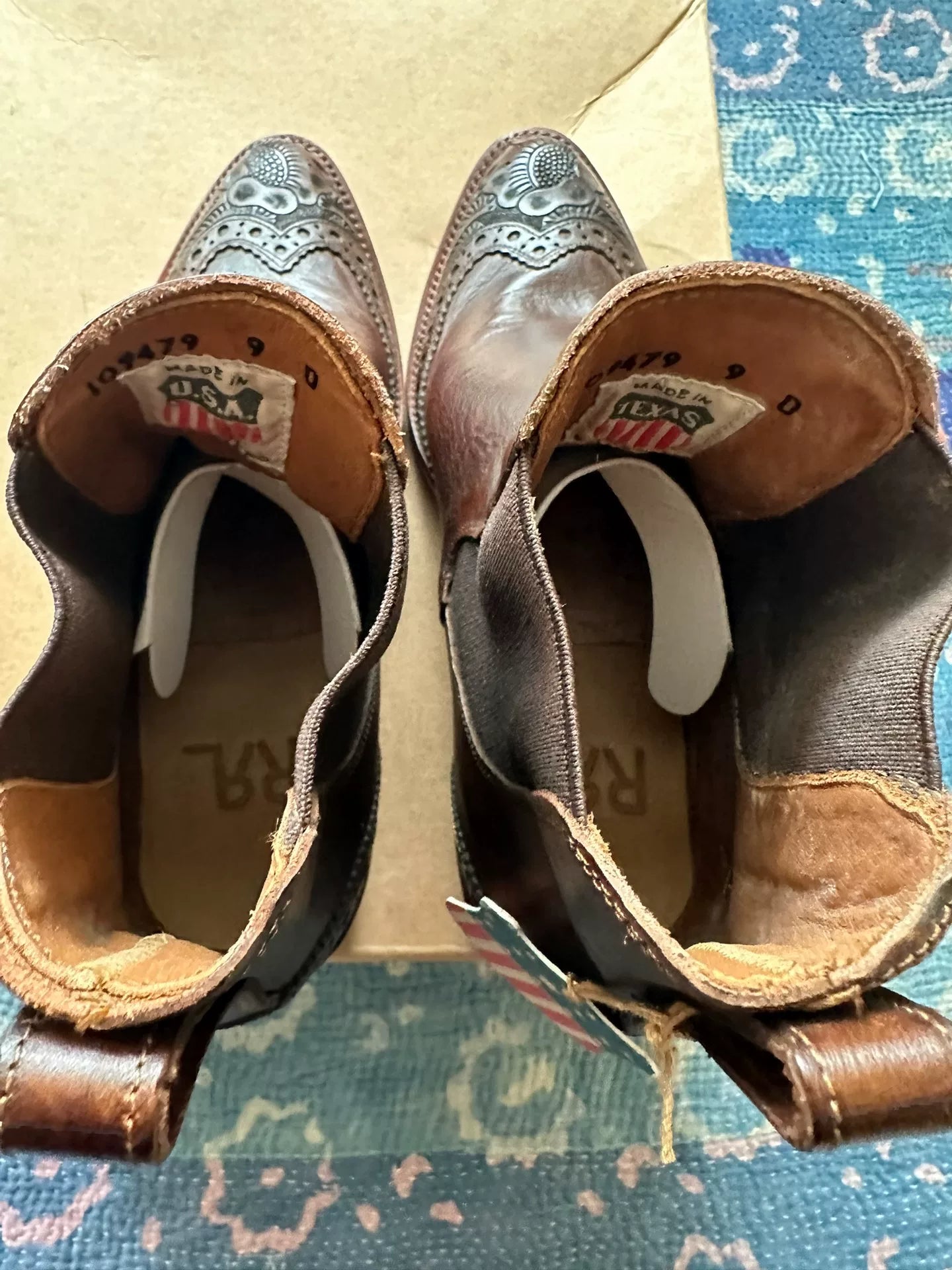 RRL Carved Western Chelsea Boots