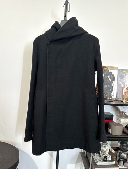 Rick Owens Wool Tweed Cloak Coat