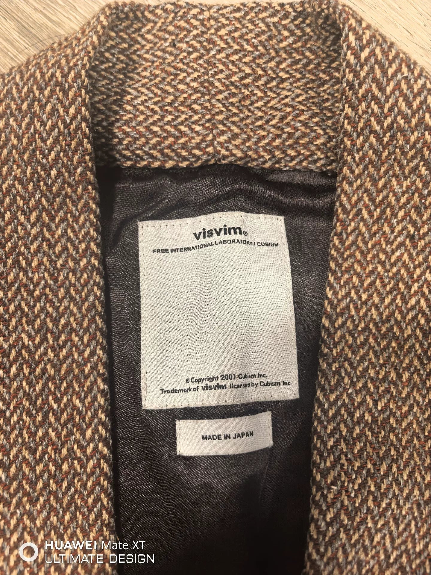 Visvim Yukata Coat Herringbone Silk Wool Blend