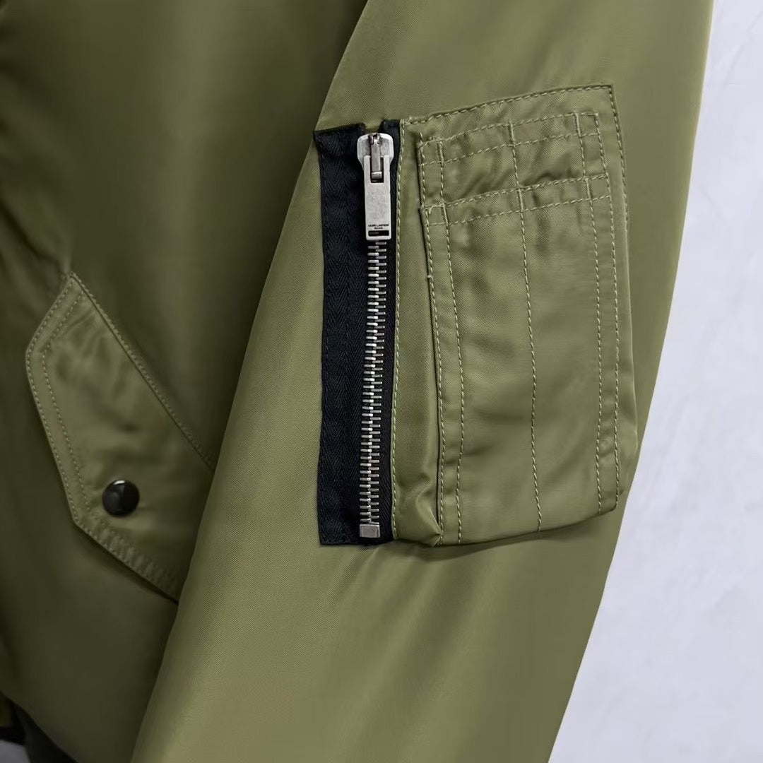 Saint Laurent Green Bomber Jacket