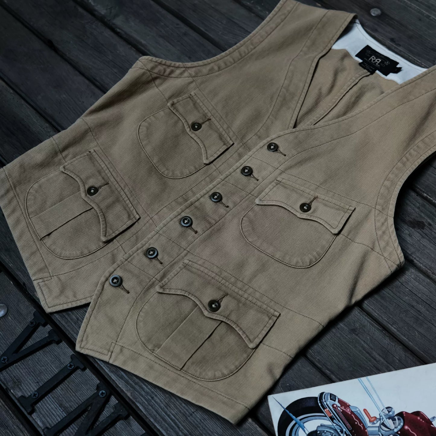 RRL Vintage British Army Beige Vest