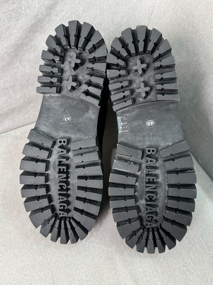 balenciaga strike vintage military boots black