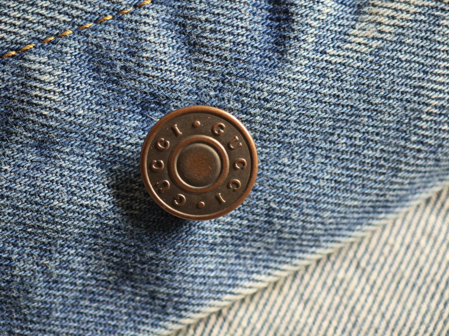gucci vintage denim jacket with nautical patch
