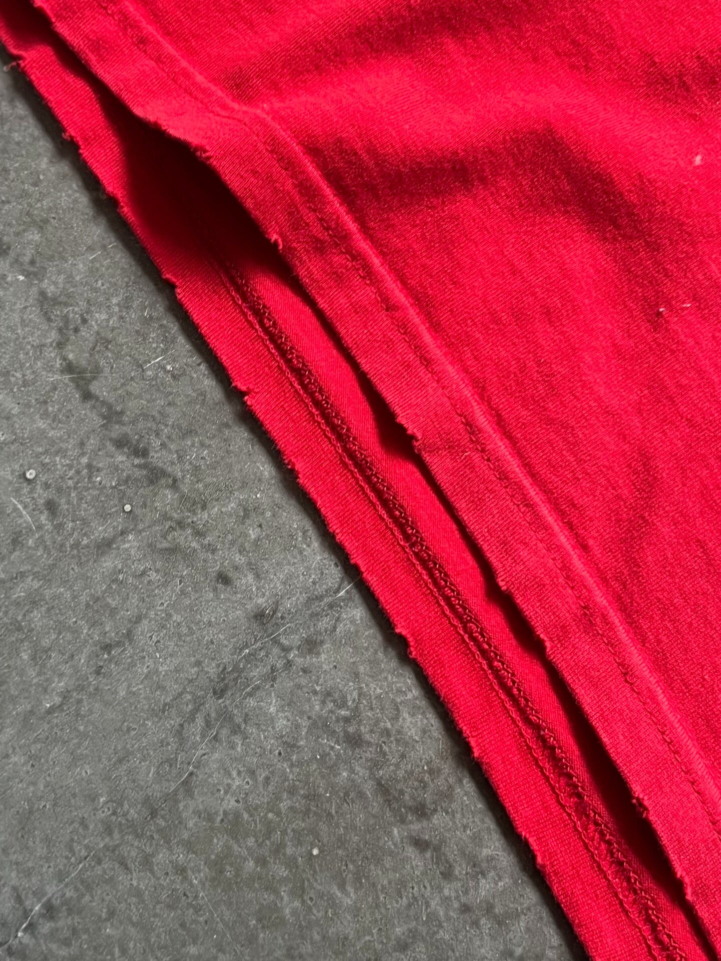 red graphic slogan t-shirt