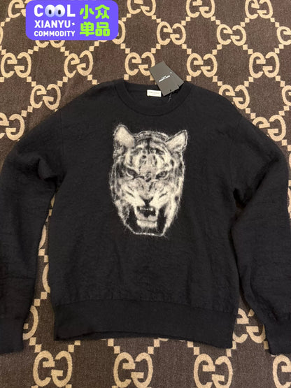 Saint Laurent Tiger Head Black Sweater