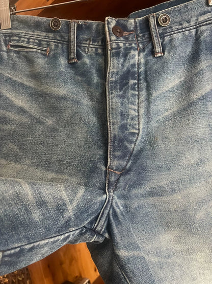 double rrl denim suspender pants