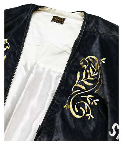 oversized embroidered shawl coat from kapital