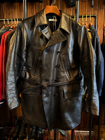 Old Joe Horse Leather Double-Breasted Coat