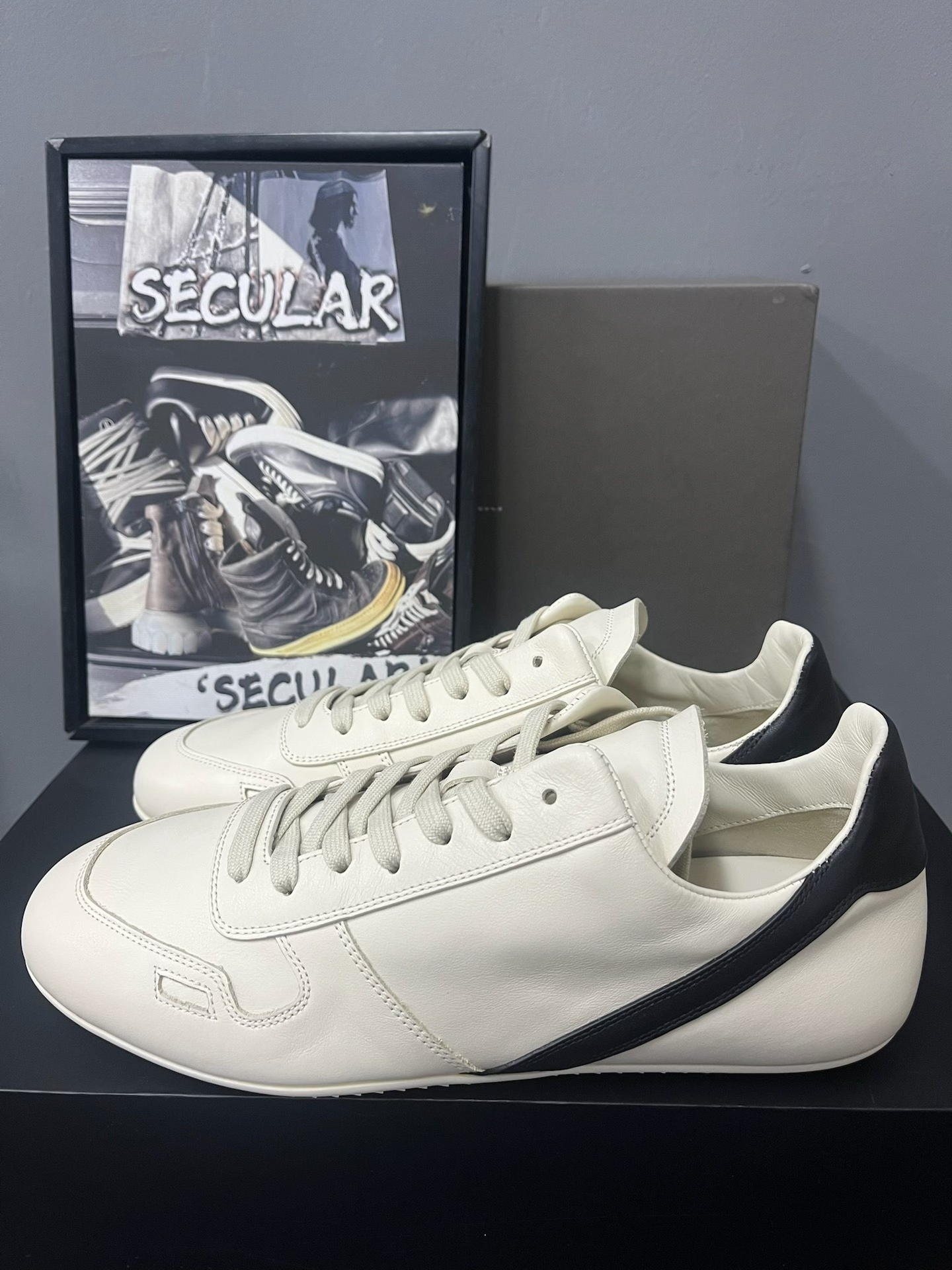 Rick Owens 25FW White Leather Low-Top