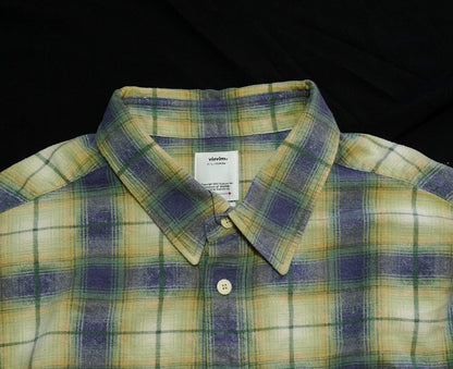 visvim pioneer khadi check long sleeve shirt