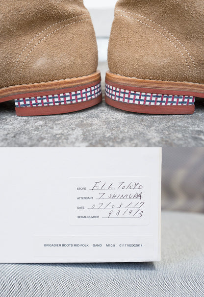 visvim brigadier mid-folk boots with check heel