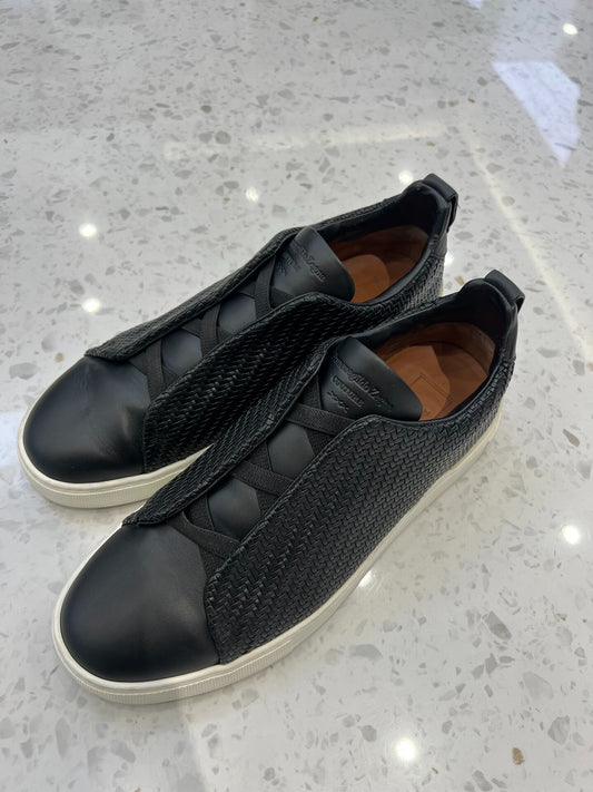 Ermenegildo Zegna Triple Stitch Black Shoes