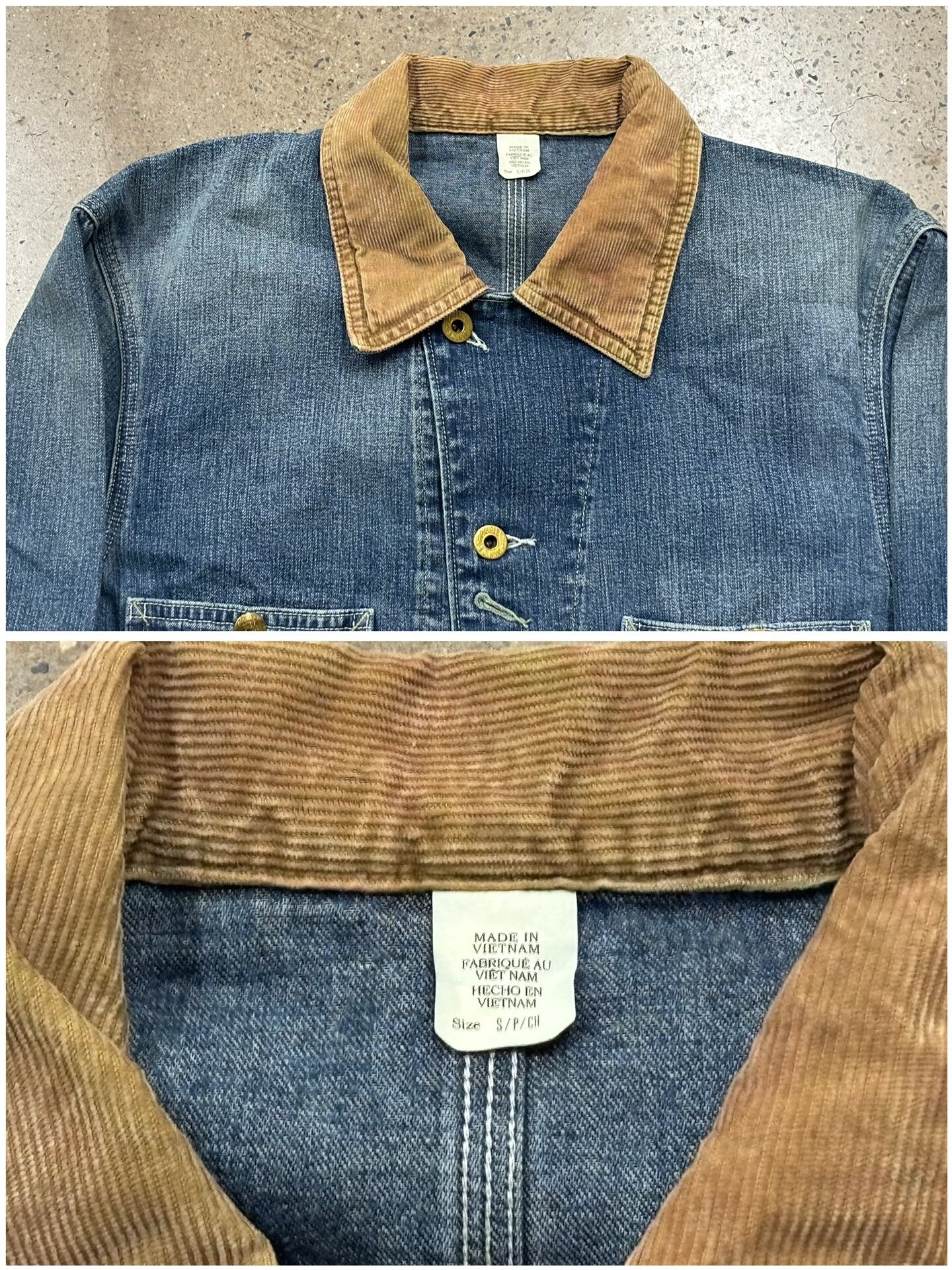RRL Double RL Indigo Denim Jacket with Corduroy Collar