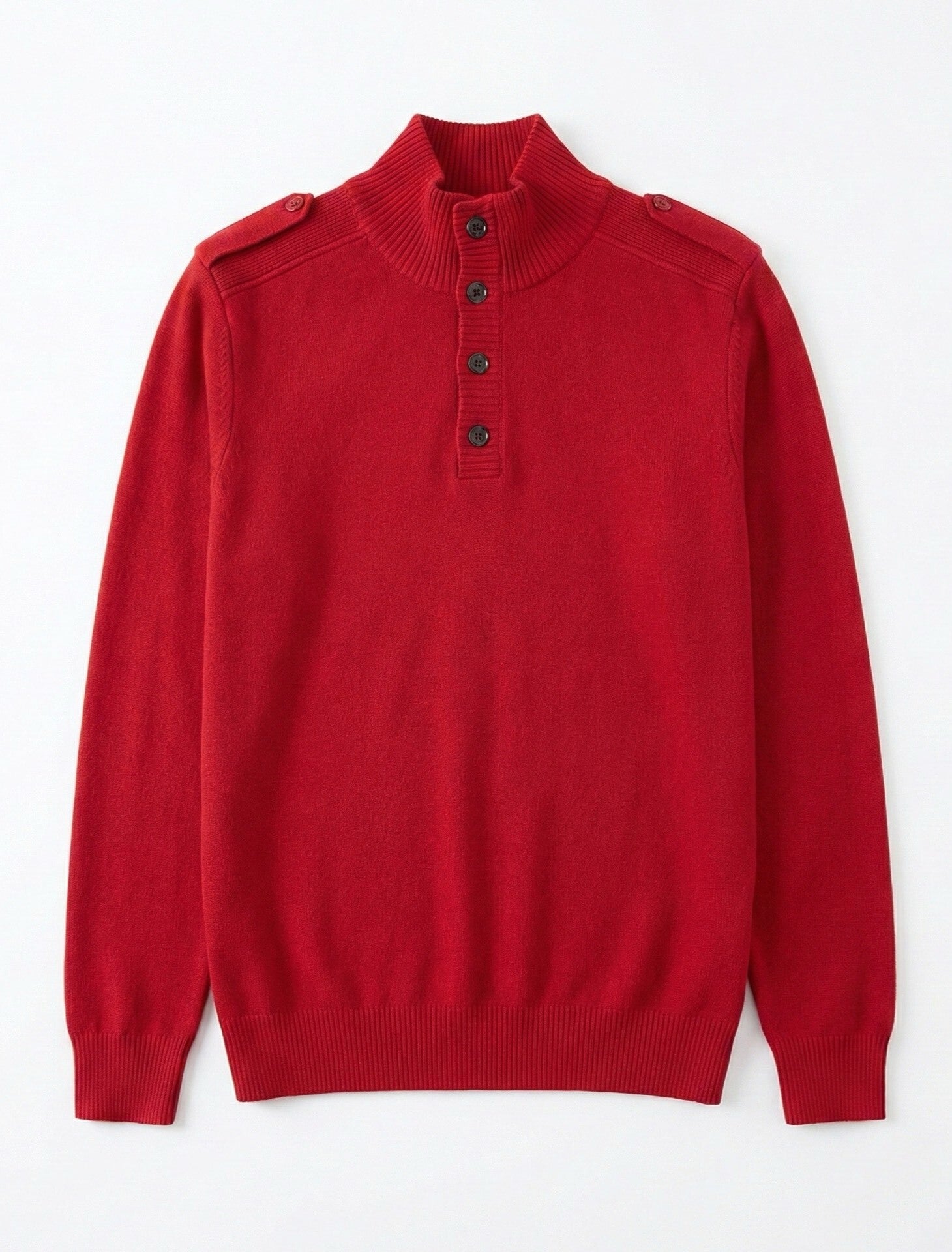 Burberry Red Military Style Wool Sweater