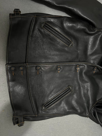 Campus Cowhide Leather Biker Jacket