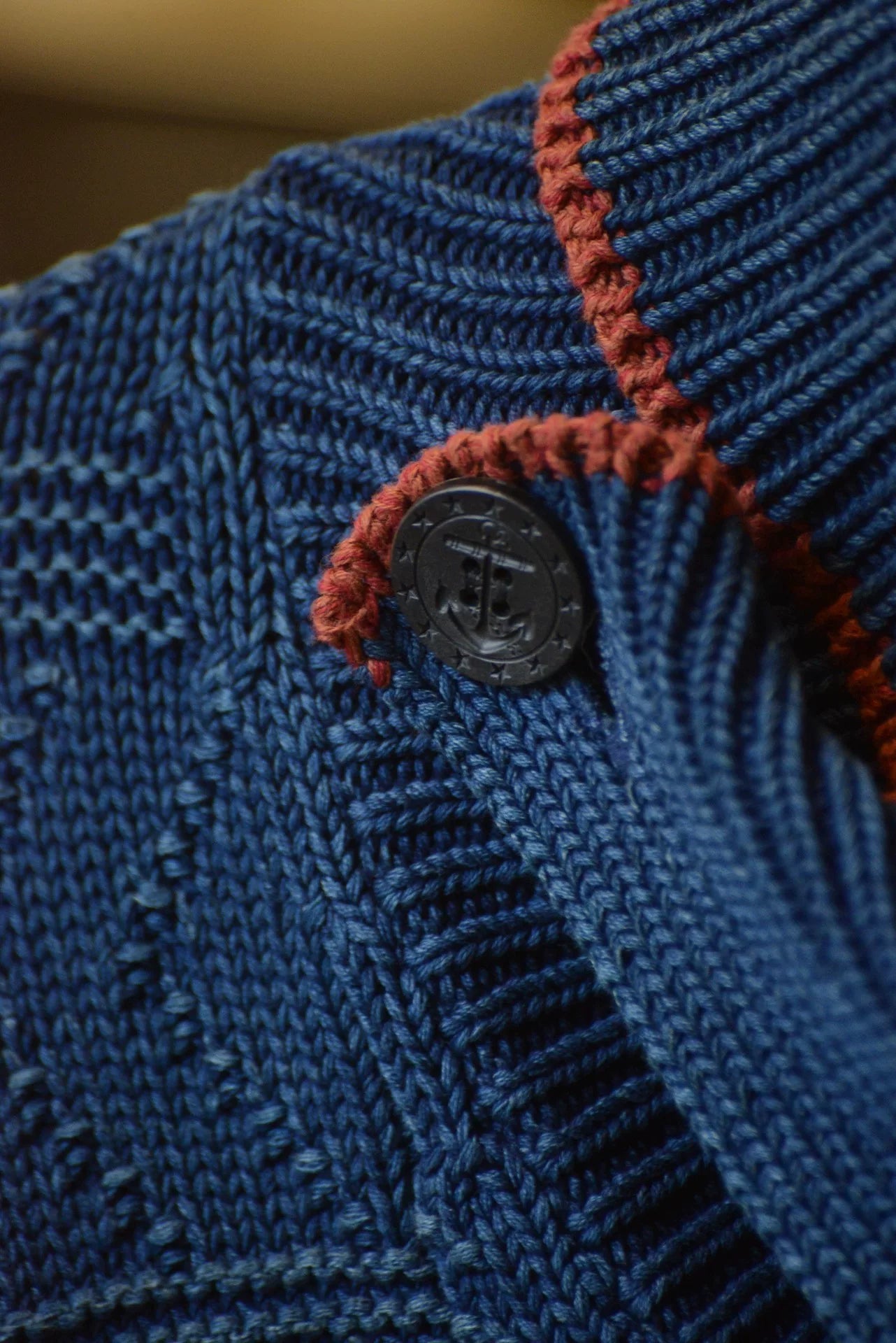 Kapital Indigo Knit Sweater Two-Way Collar