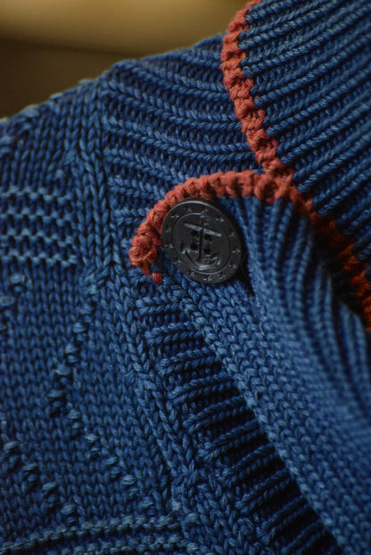Kapital Indigo Knit Sweater Two-Way Collar