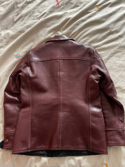 burgundy leather jacket with great condition