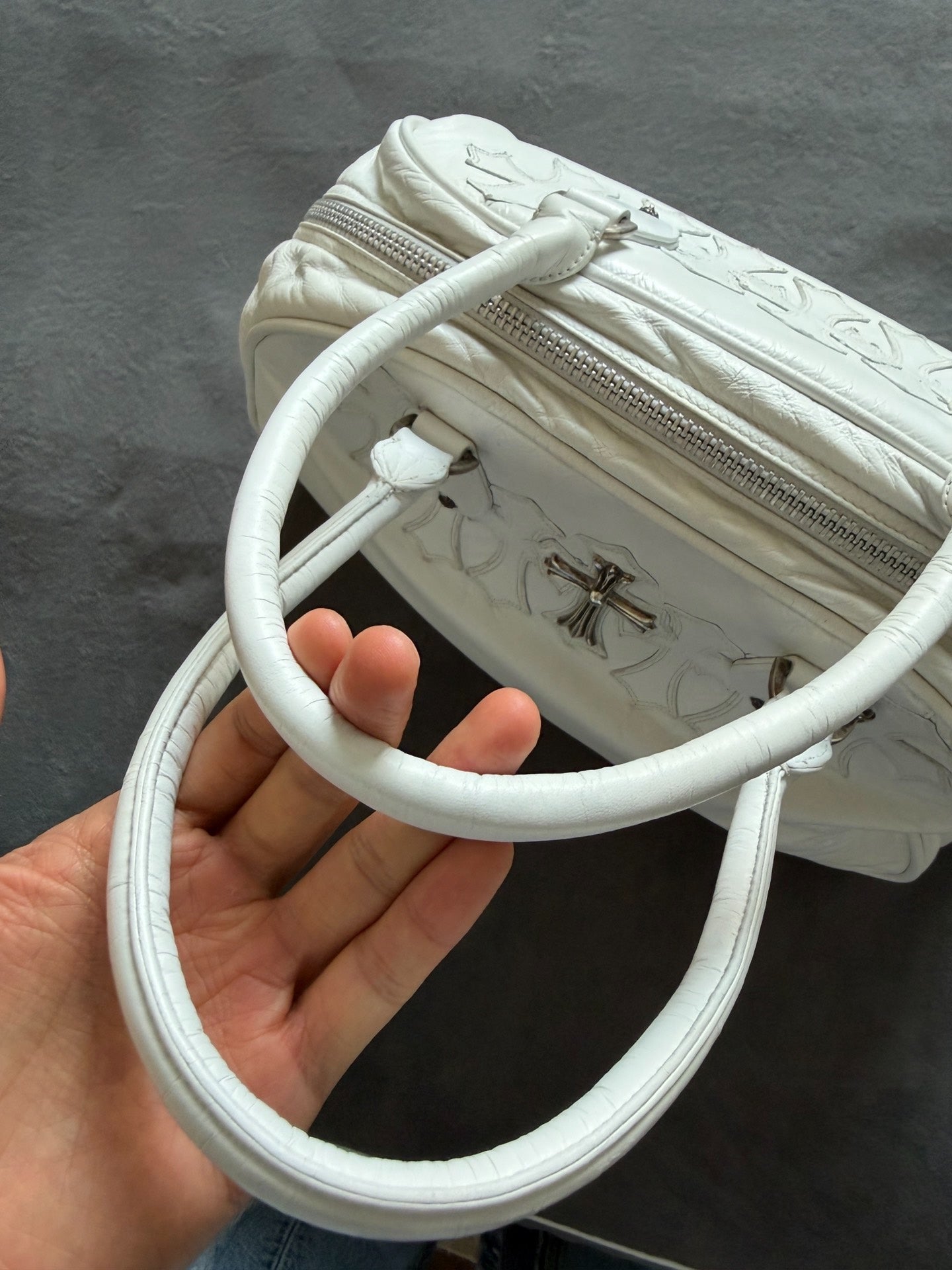 Chrome Hearts White Bowling Bag