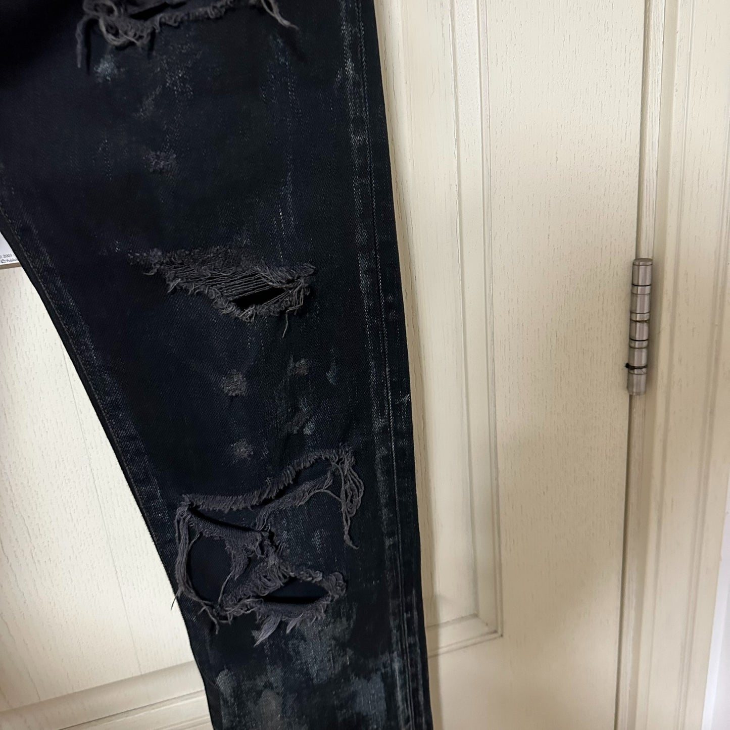 Saint Laurent Black Distressed Jeans