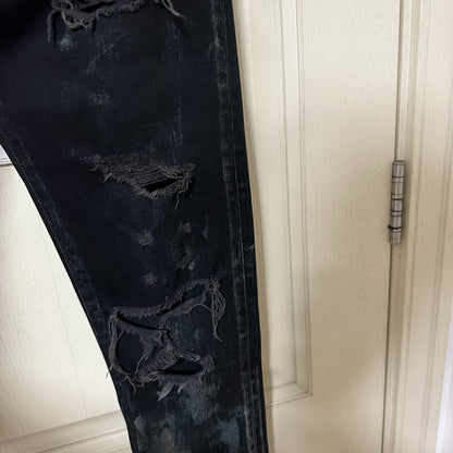 Saint Laurent Black Distressed Jeans