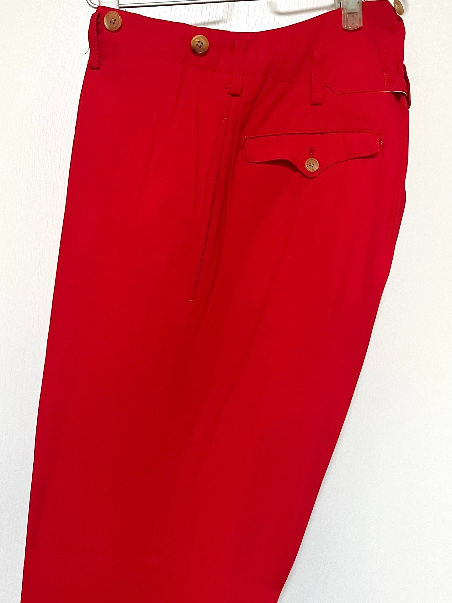 Yohji Yamamoto Red Tailored Trousers