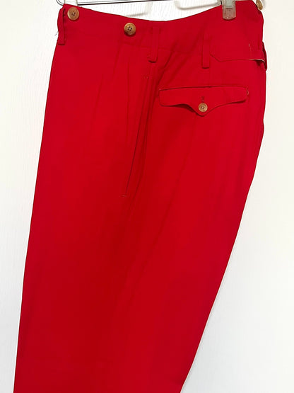 Yohji Yamamoto Red Tailored Trousers
