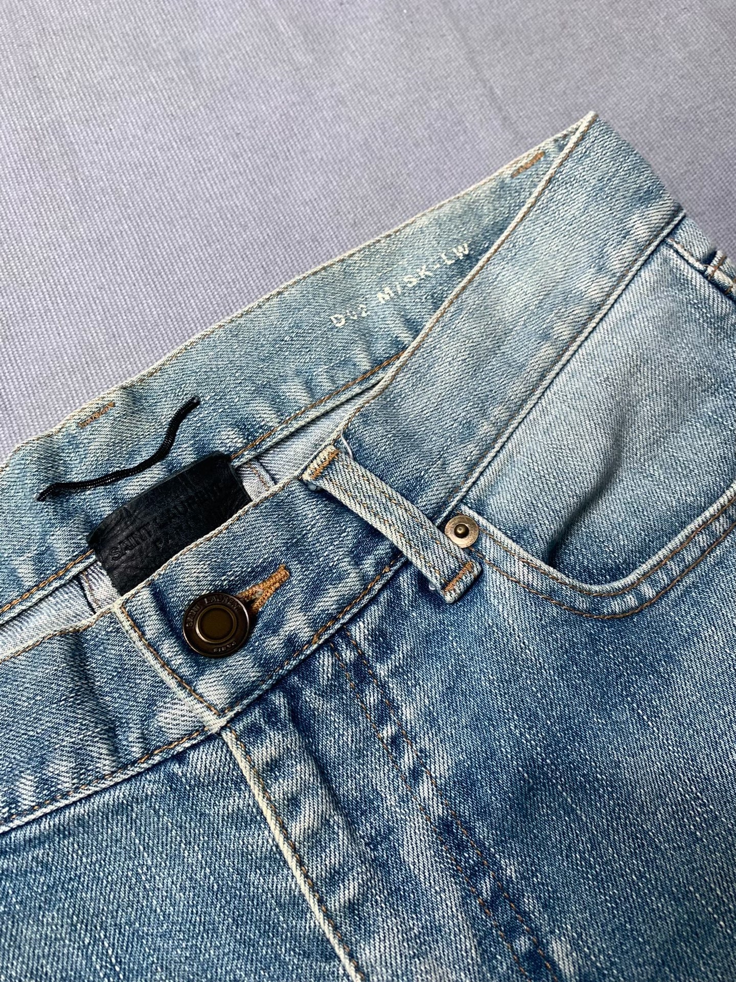 Saint Laurent D02 Ripped Slim Low-Waist Jeans