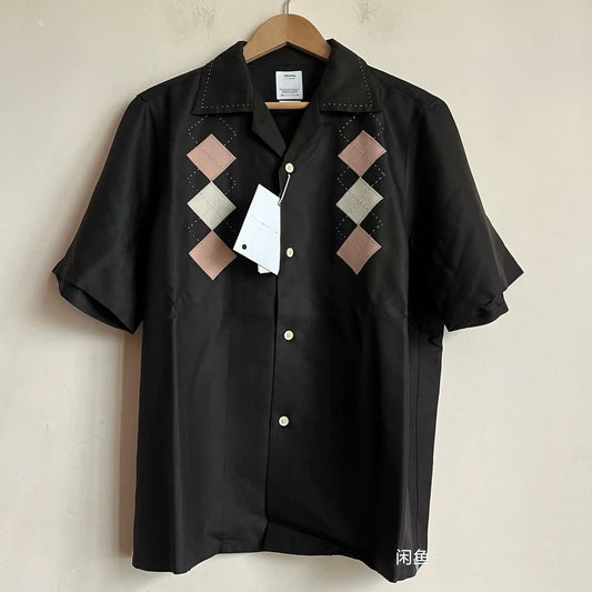 visvim KEESEY S/S Shirt with Argyle Patches
