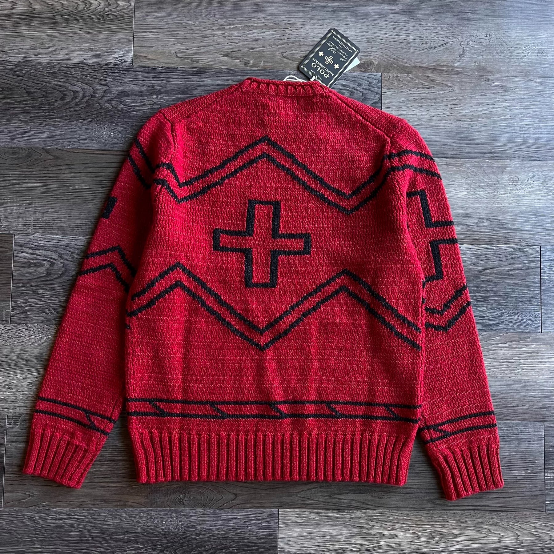 PRL x Naiomi Navajo Cross Red Sweater