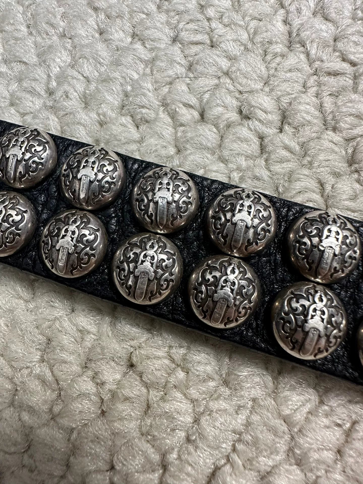 Chrome Hearts Gunslinger Narrow Silver Stud Belt