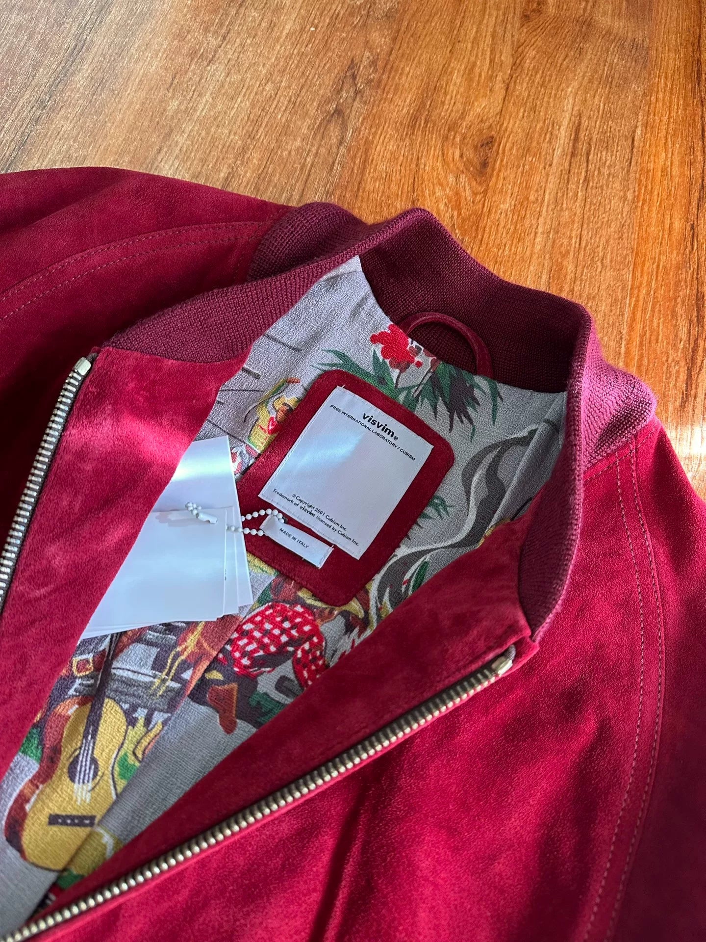 visvim 14AW Red Suede Varsity Jacket