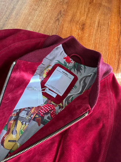 visvim 14AW Red Suede Varsity Jacket