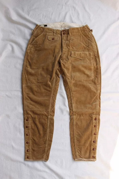 stylish corduroy riding pants in light khaki