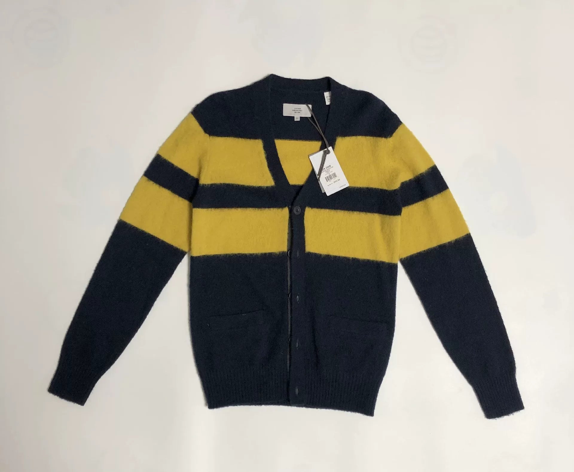jack spade navy yellow striped sweater