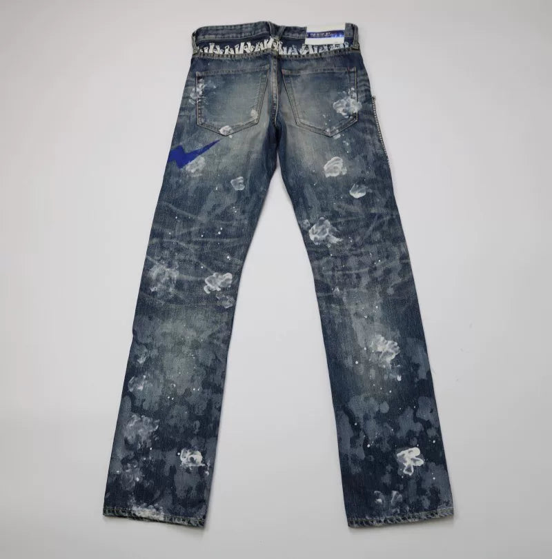 Vanquish Fragment Lightning Splatter Distressed Jeans