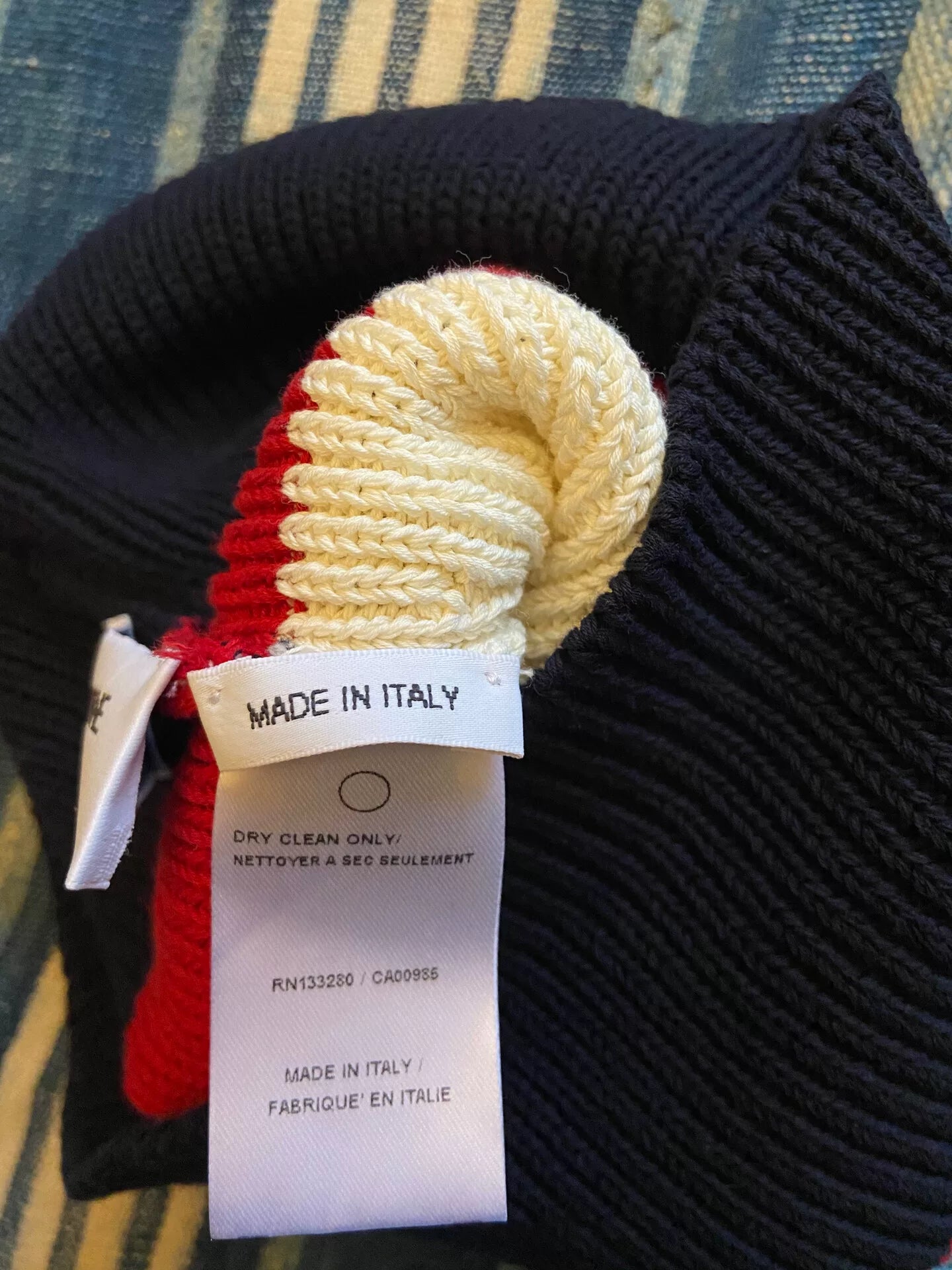 thom browne color block knit hat