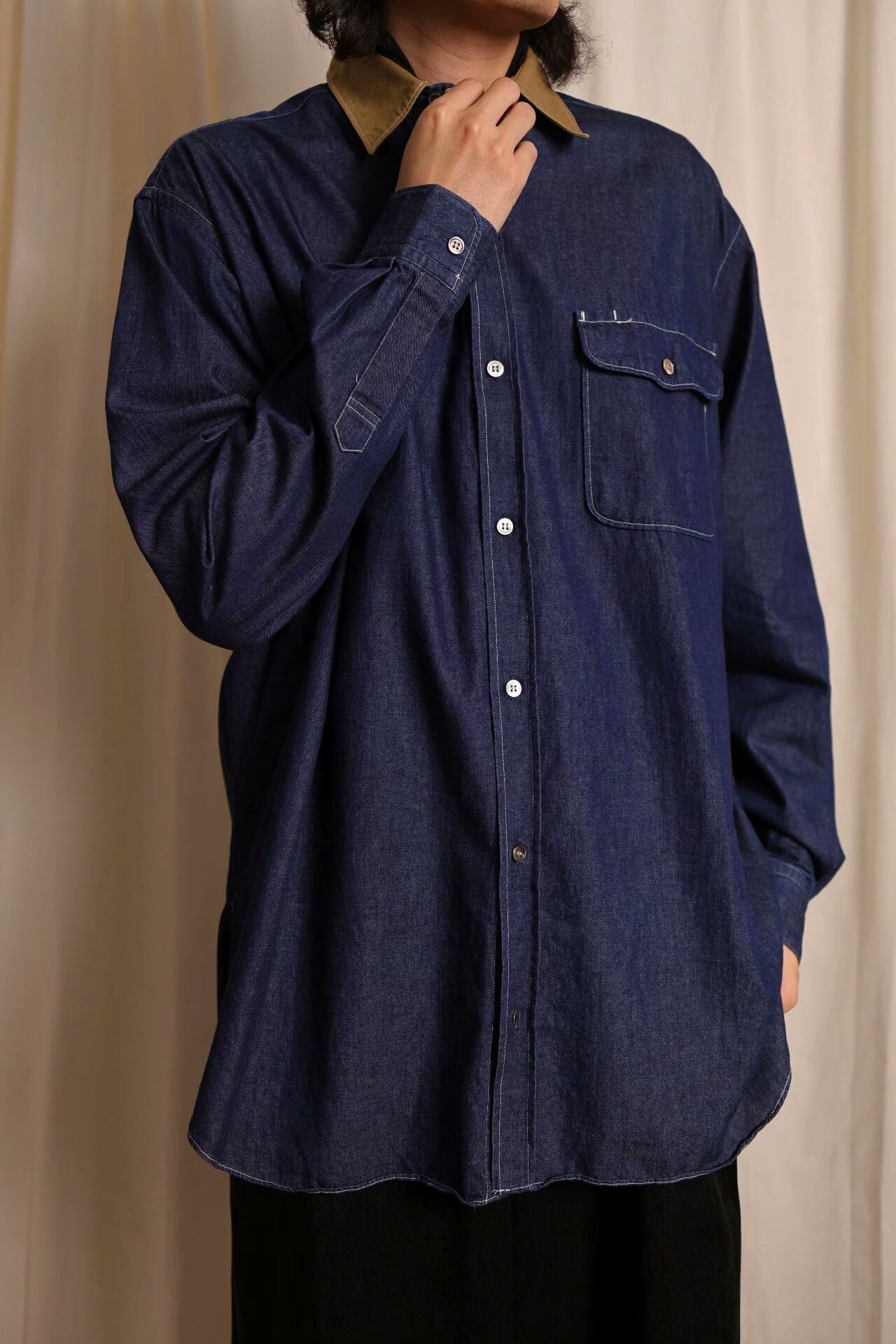 Y's for Men Denim Collar Shirt