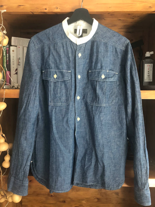 Nigel Cabourn Indigo Cotton Linen Shirt