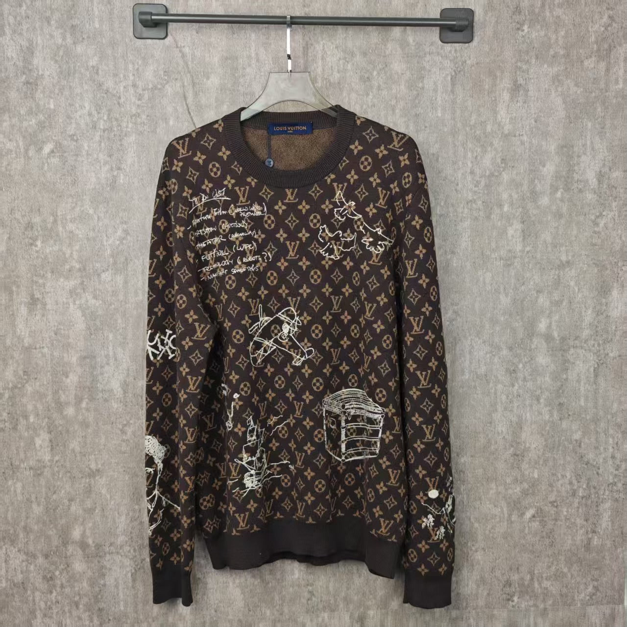 louis vuitton brown sweatshirt with unique design