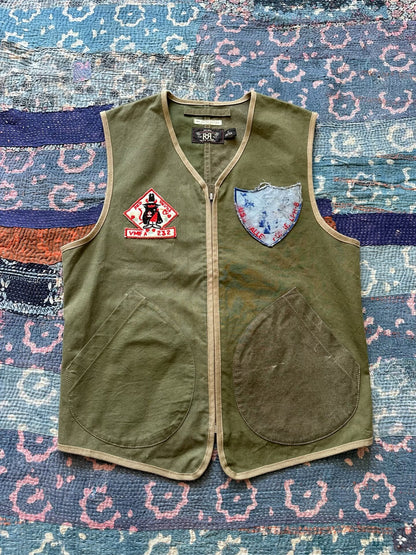 rrl vintage canvas patchwork vest