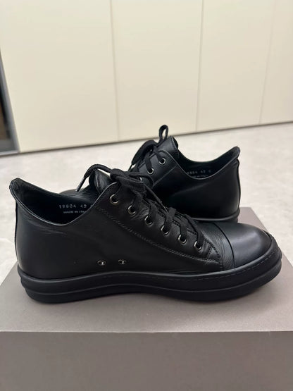 Rick Owens x Converse Black Leather Sneakers