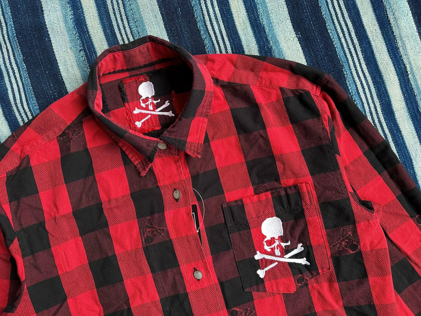 Mastermind World Flannel Shirt with Skull Embroidery