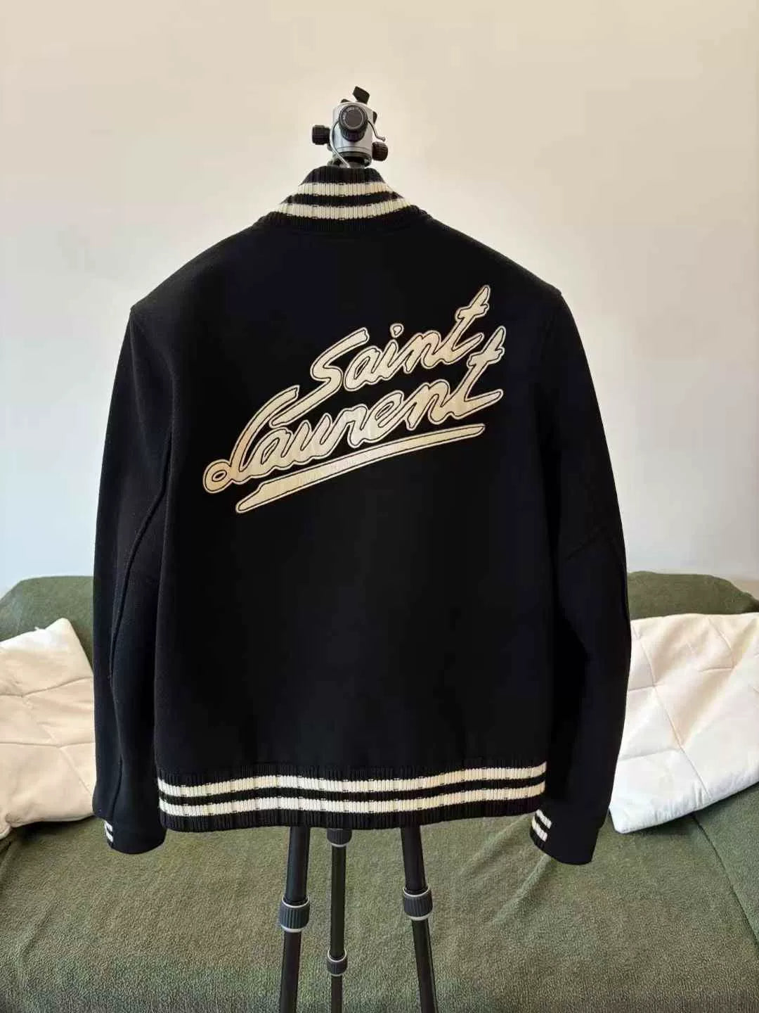 Saint Laurent Black Signature Baseball Jacket